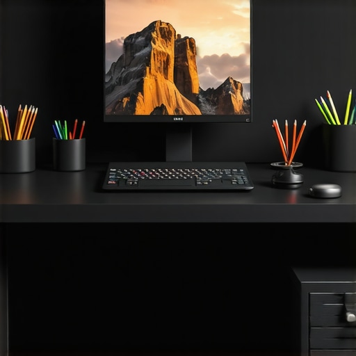 A sleek, customizable workspace with modular laptop accessories for 2025