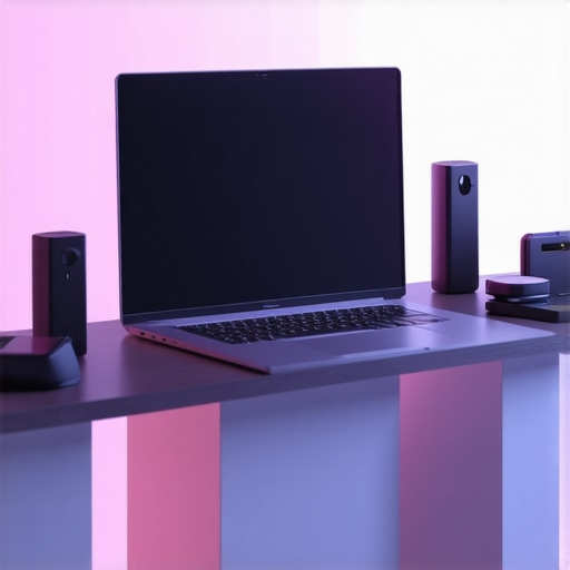 A high-tech workspace with advanced accessories and ergonomic furniture