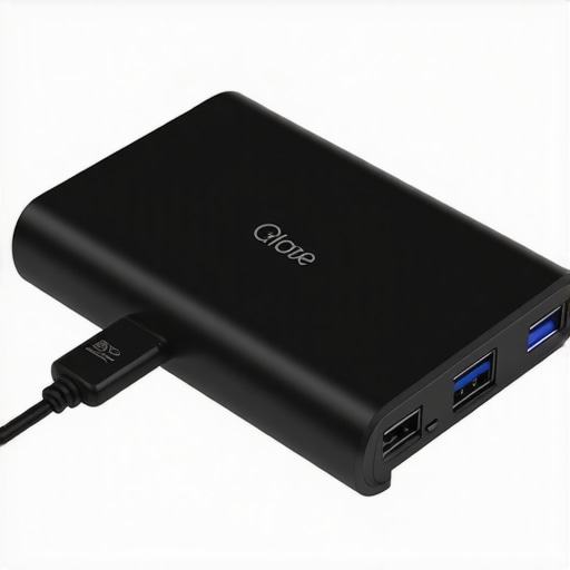 External SSD with rugged design emphasizing durability and speed.