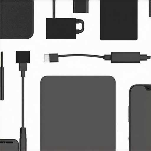 Person cleaning external SSD and cable ports on workspace equipment